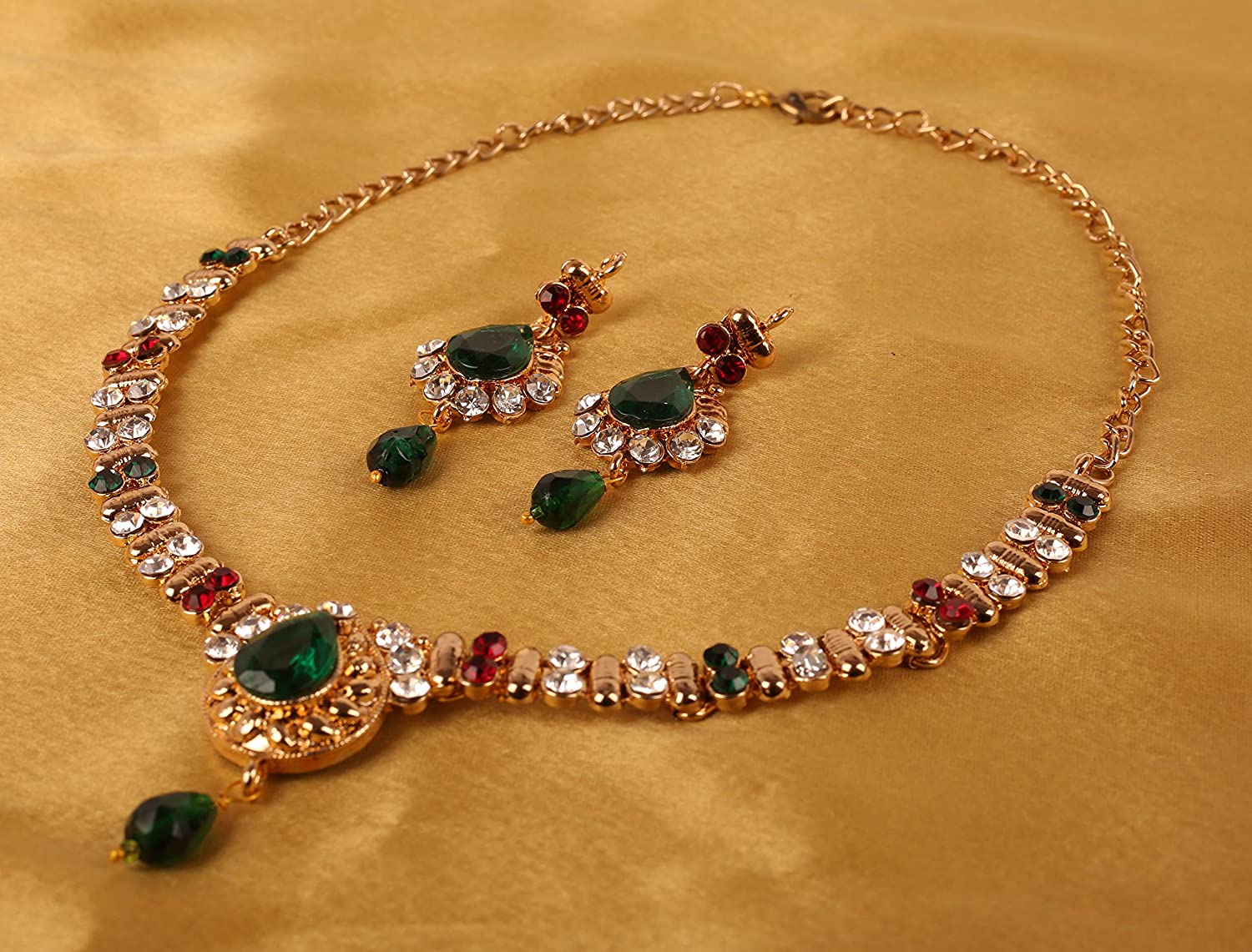 Touchstone Indian Bollywood Handcrafted Traditional Royal Mughal Kundan Polki Meenakari Enamel Colorful Wedding Designer Jewelry Long Necklace Set in Gold or Silver Tone for Women. - Image 6